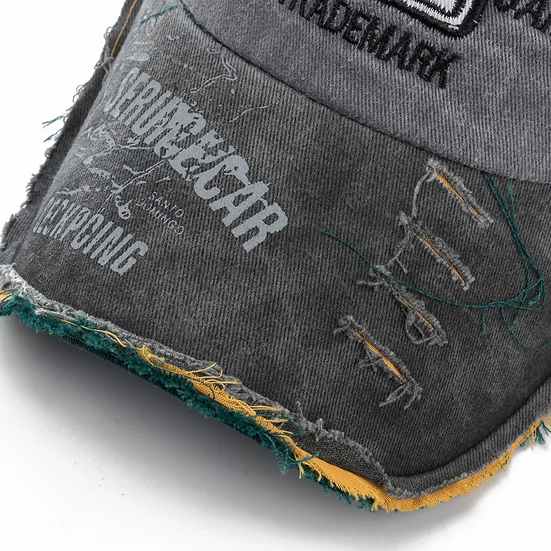 2025 High Quality Washed cowboy letters Cotton Cap For Men Women Adjustable Autdoor Sun protection hat Rock Shark Baseball Caps