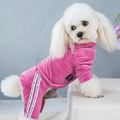 Pet Dog Jumpsuit Spring Autumn Warm Clothing For Small Dog Clothes Velvet Pajamas