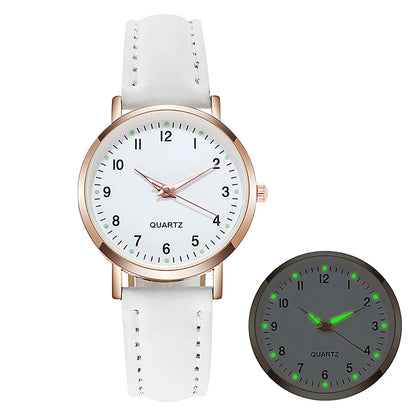 Reloj Mujer Fashion Watch For Women Leather Belt Watches Ladies Luxury Analog Quartz Luminous Wristwatch Clock Relogio Feminino