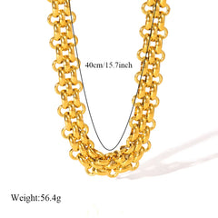 316L Stainless Steel Metal Cuban Chain Necklace For Women Hip Hop Punk Waterproof