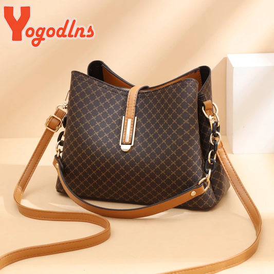 Fashion Bucket Bag Women PU Leather Shoulder Bag Brands