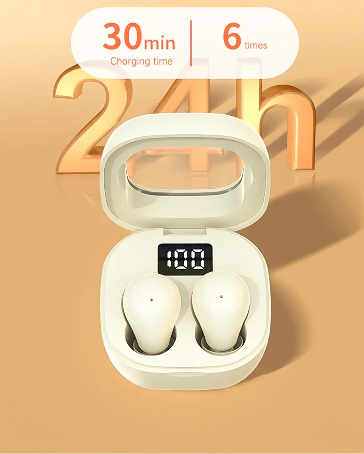 Mini Sleep Wireless Bluetooth Headphones TWS Headsets With Mic Stereo Sport In-ear EarphoneLong Standby HD Call Earbuds Game