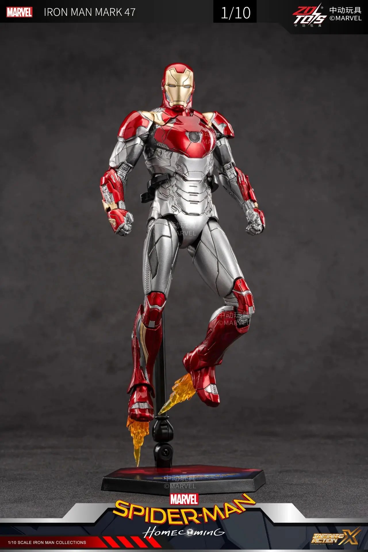 ZD Toys Iron Man MK35 Red Snapper Action Figure Iron Man Mk41 Mk47 Tank MK24 MK22 1/10 Scale Iron Man Collections Gift