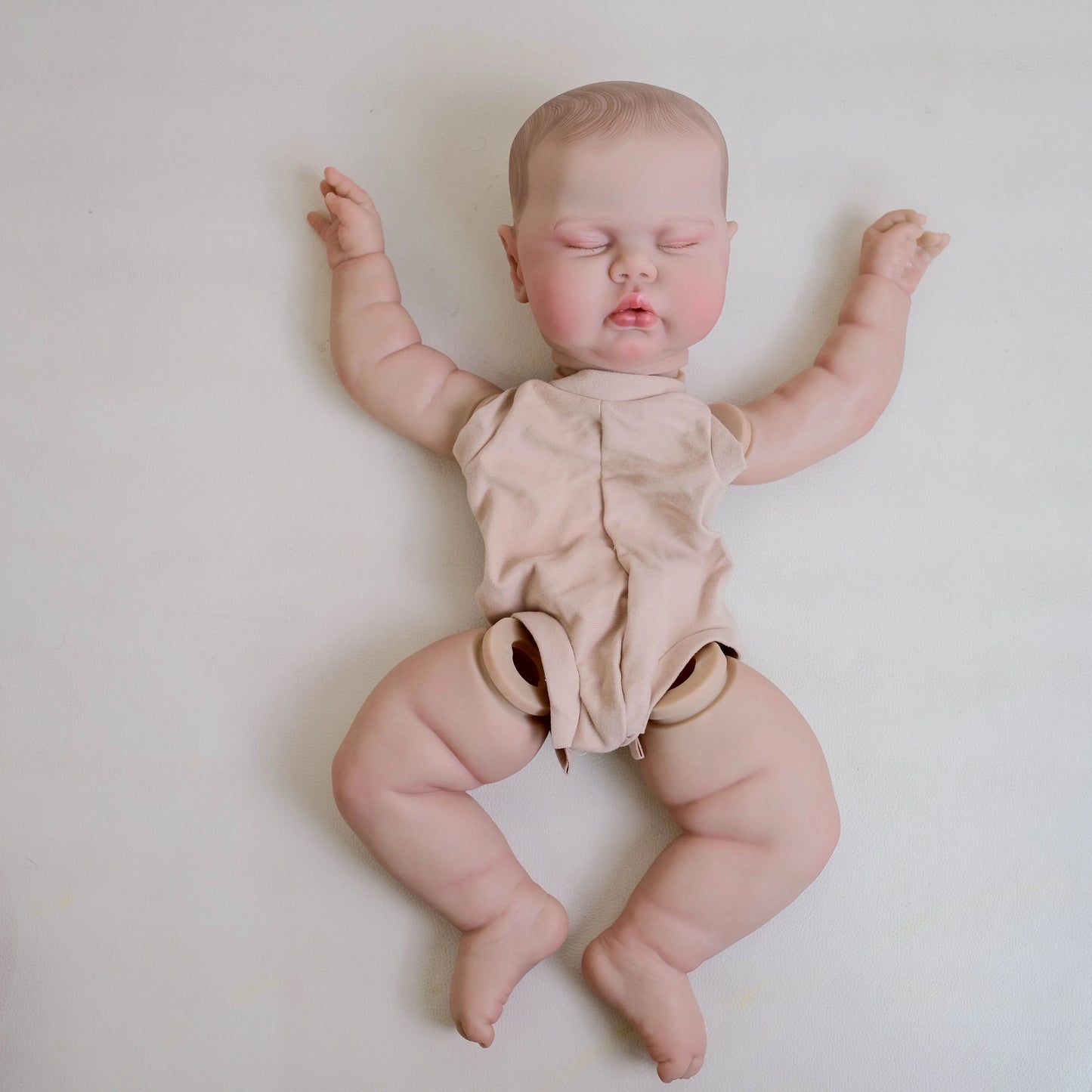 NPK 19-inch Sleeping Pickle Painted Doll Kit - Cute Birthday Christmas Gift with Blonde Hair Finished Doll Parts for Collectors