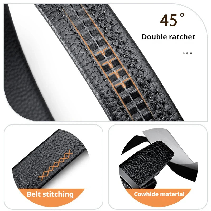 Men's Belt Leather Men Belts Waistband Automatic Belt for Man Mens Male Genuine Waist belts Business belts