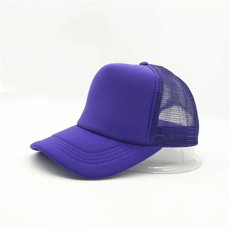 Unisex 5 Panel Trucker Hat For Adult Summer Net Baseball Cap Men