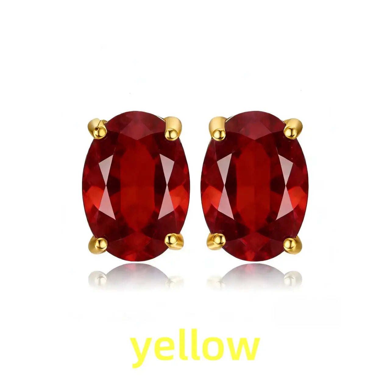 Jewelrypalace Rose Gold Yellow Gold Plated Oval Natural Amethyst Citrine Garnet Topaz Peridot 925 Sterling Silver Earrings for Women