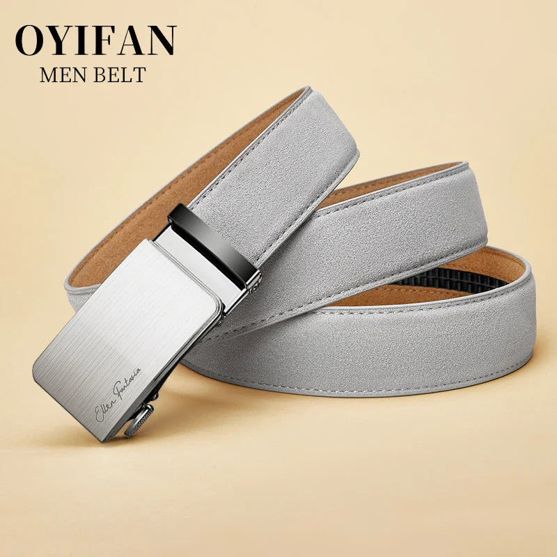 Men Belts Automatic Buckle Belt PU Leather High Quality For Men Leather Strap Casual For Jeans