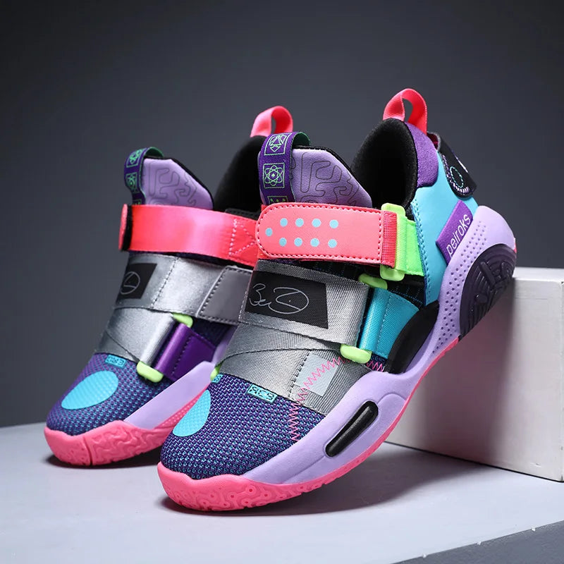 Children's Basketball Shoes For Boys Girls Non-slip Kids Sport Shoes Lightweight Outdoor