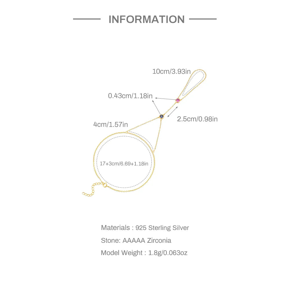 CANNER Minimalism Octagonal Star Finger Bracelet For Women 925 Sterling Silver Ins Flower Multi-layer Bracelet Fine Jewelry