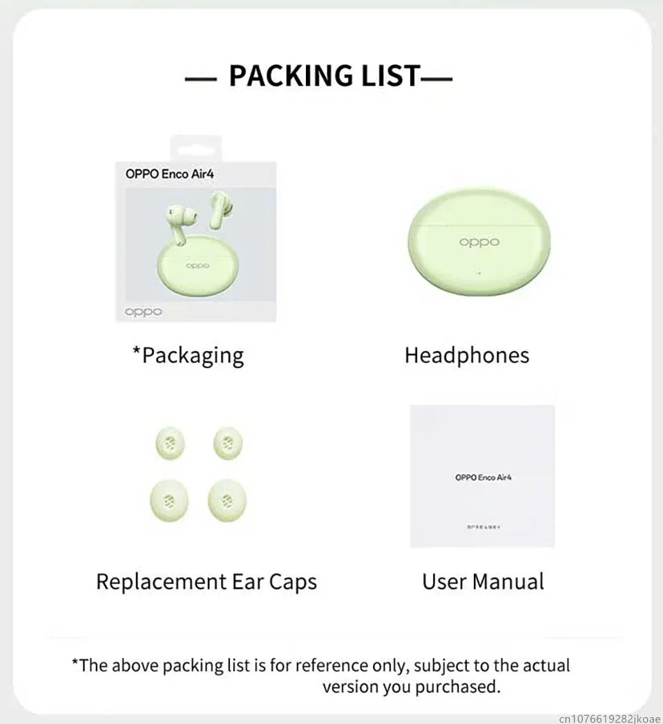New OPPO Enco Air4 Earphones Wireless Bluetooth 5.4 ANC Noise Cancelling Sports Game Headphones HiFi Stereo HD Mic Call Headset