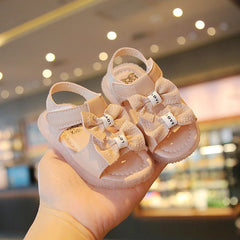 Summer Korean Style Baby Sandals Kawaii Bowtie Girls Toddler Shoes Soft Sole Antislip