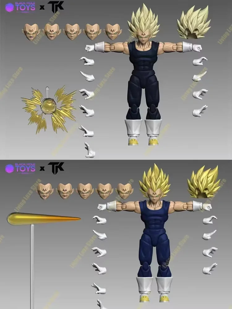 In Stock Black Hole Toys & TK Dragon Ball SHF Super Saiyan SSJ Majin Vegeta Full Power Anime Action Figures Models Gifts Kid Toy