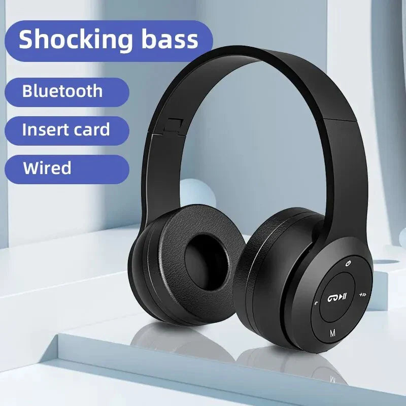 P47 Wireless bluetooth headphone With Mic Headsets Stereo Sound Earphones Sports Gaming Headphones Supports PC Smartphone