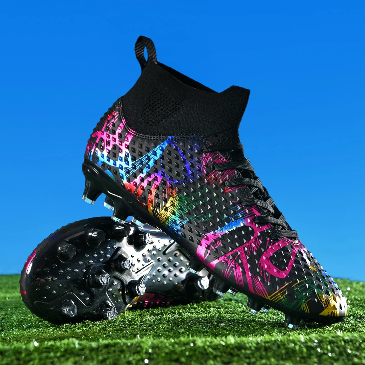 Men Soccer Shoes Children Futsal Non Slip Football Boots Grass Indoor Sports Cleats