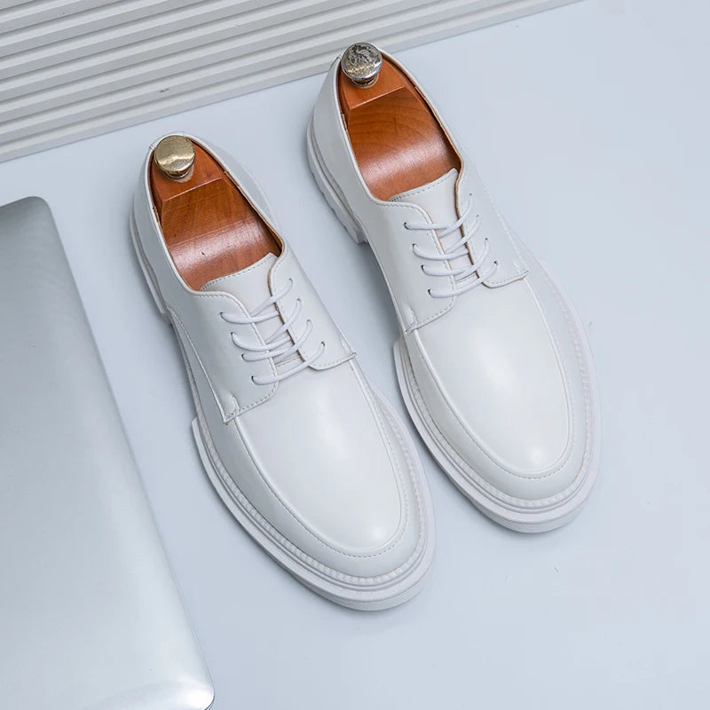 Mens Oxford White Leather Shoes Whole Luxury Formal Business Wedding Dress Shoes