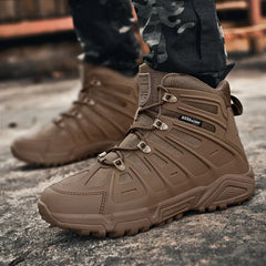 Men's Military Boots Autumn Round Head Lace Up High-top Sneakers Outdoor