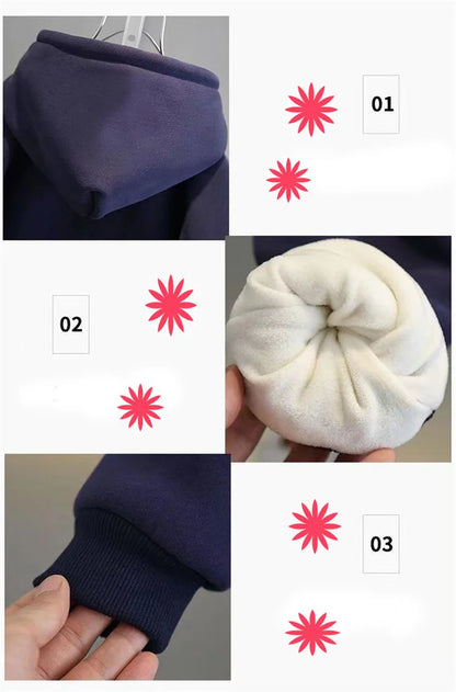 2023 New Boys Suit Autumn Winter Kids Warm Thicken Fashionable Set Children Cotton Sweatshirt And Pants 2Pcs Outfits For 2-10Y