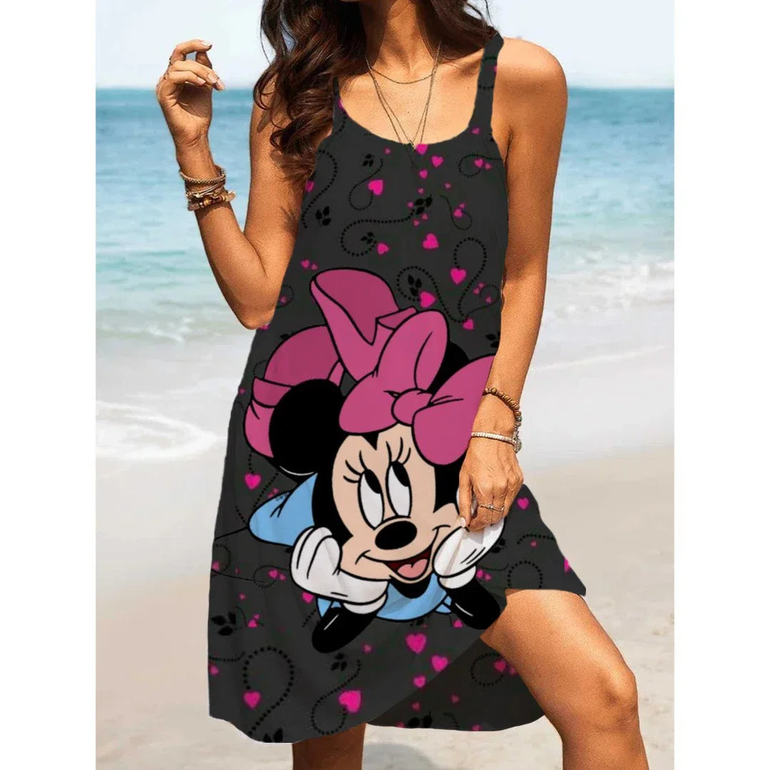 Women's Beach Dresses Disney-Mickey Minnie Dresses for Women