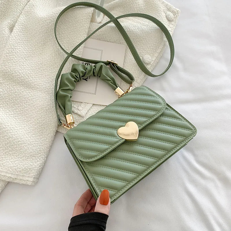 Fashion Texture Pleated Handbag Spring Tide Single Shoulder Messenger Bag