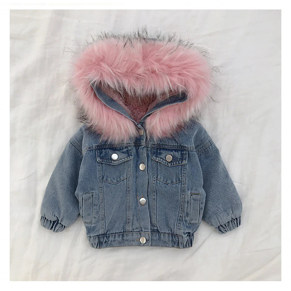 Autumn Winter Thicken Baby Boys Denim Jacket Thick Warm Children Outerwear Fashion Coat 2 3 4 5 6 7 8 Years Kids Clothes