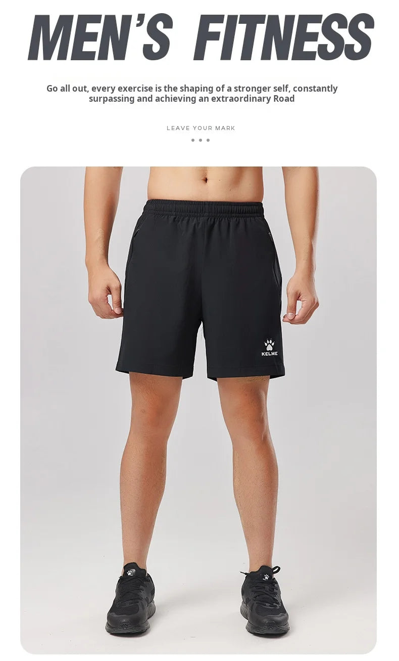 Kelme Men's Ice Silk Shorts Outdoor Breathable Sports Shorts Football Running Quick-drying Pants Training Shorts