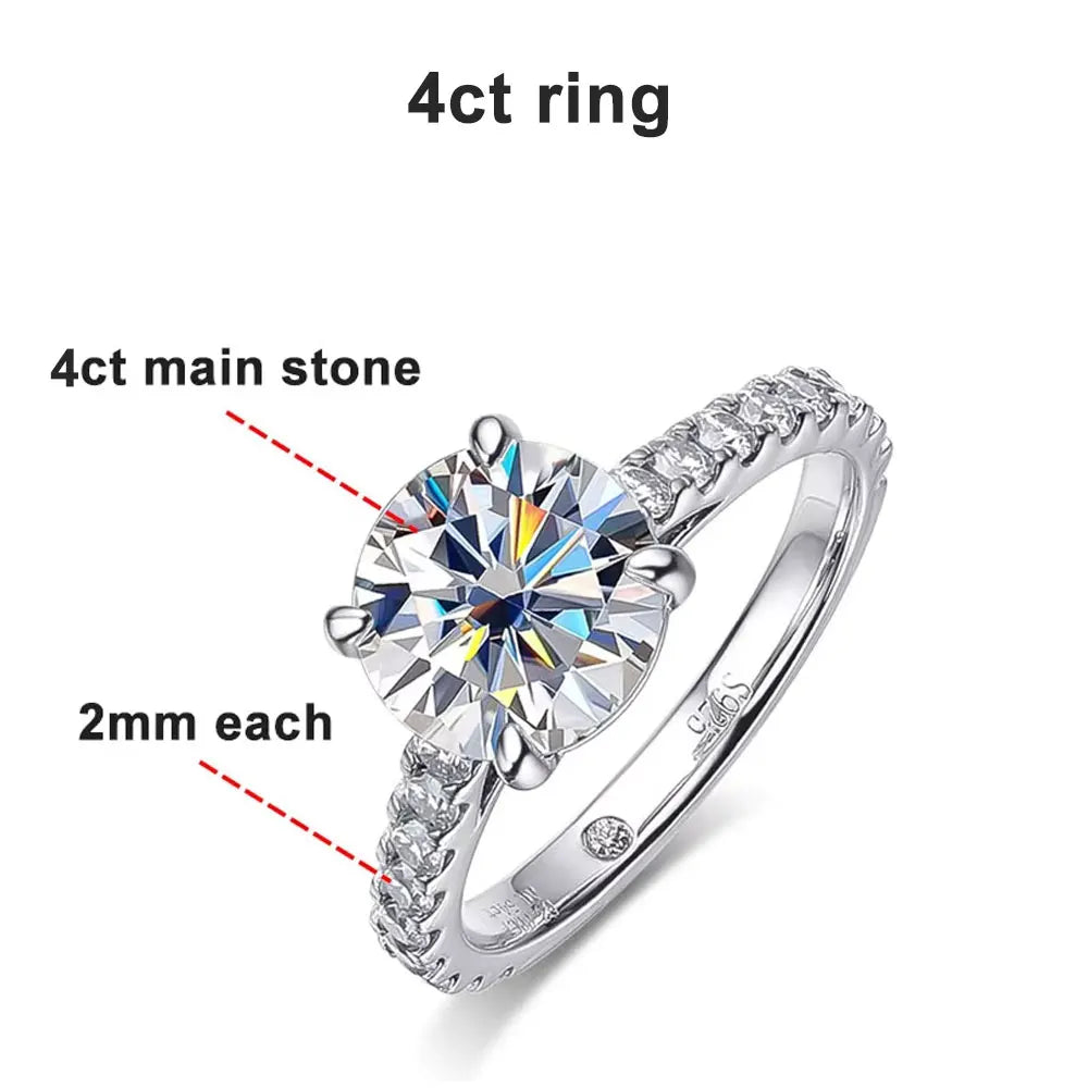KNOBSPIN D VVS1 Moissanite Rings for women Sparkling Diamond Bridal Sets with GRA s925 Sterling Sliver Plated 18k Eternity Band