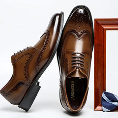 Classic British Style Pointed Toe Leather Shoes Men Oxfords Business Formal Men