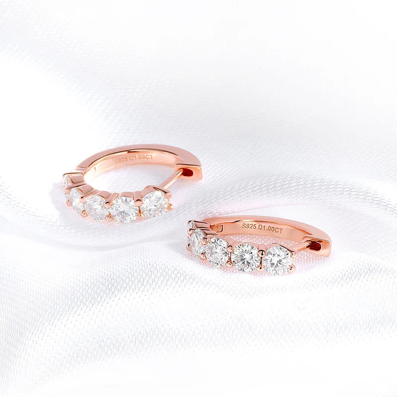 Smyoue Each 0.2CT 3.5mm Certified All Moissanite Hoop Earrings for Women Classic Sparkly Bridal Jewelry Pure 925 Plated 18K