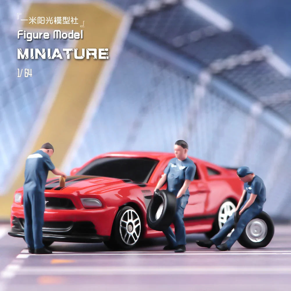 Painted Miniatures 1/64 Scale Beauty Handsome Boy Policeman Girls Male Female Scene Figure Model For Car Vehicles Decorate