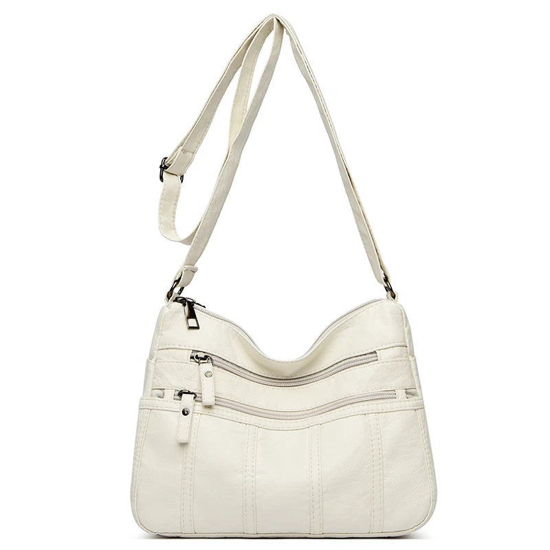 Fashion Soft Leather Crossbody Bags for Women Casual Female Multi Pocket