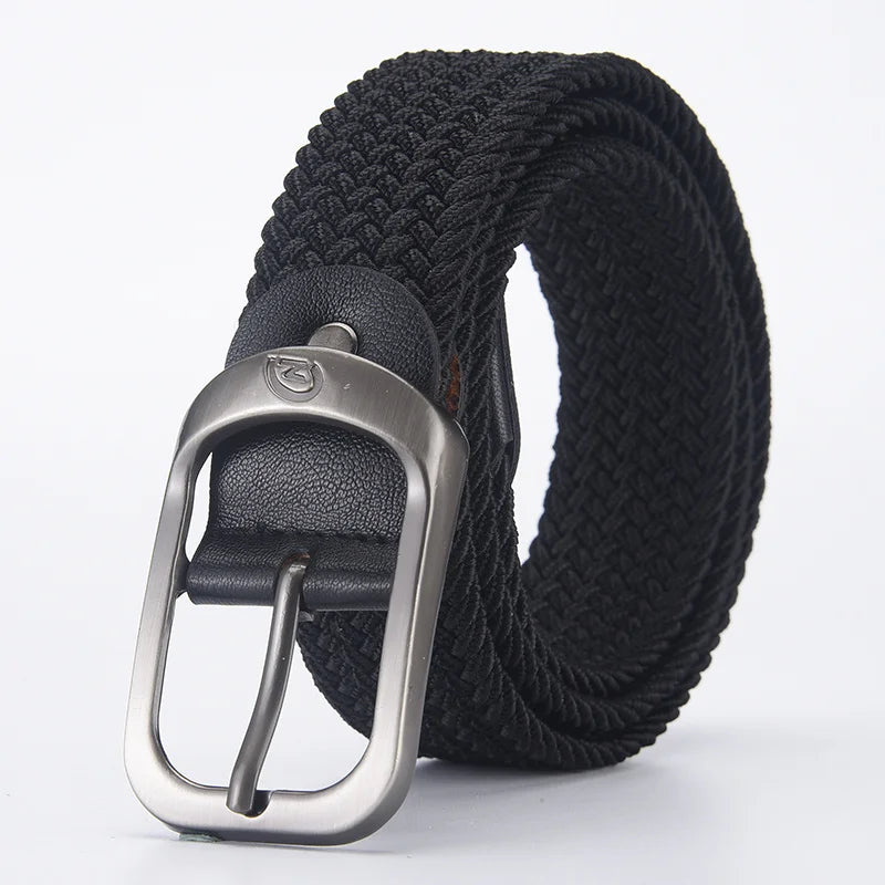 Men's Belt Casual Woven Elastic Belt Outdoor Sports Women's Belt Climbing Work Belt Jeans Suit Pants Men's And Women's Universal