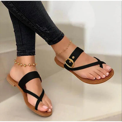 Fashion Slippers For Women Clip Toe Summer Buckle Sandals Casual Ladies Beach Shoes Woman Flip Flops Female 2022 Square Heels