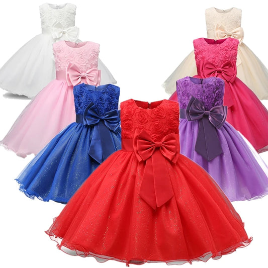 Baby Girls Flower Dress Kids Bridesmaid Wedding Dress for Children Christmas