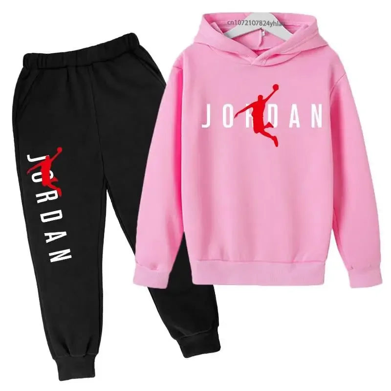 Autumn Hoodie Pants Two Piece Suit Children Spring   Boys And Girls Outdoor Sports Set Kid Casual Pullover basketball Coat