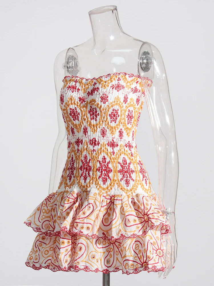 Print Dresses For Women Halter Sleeveless High Waist