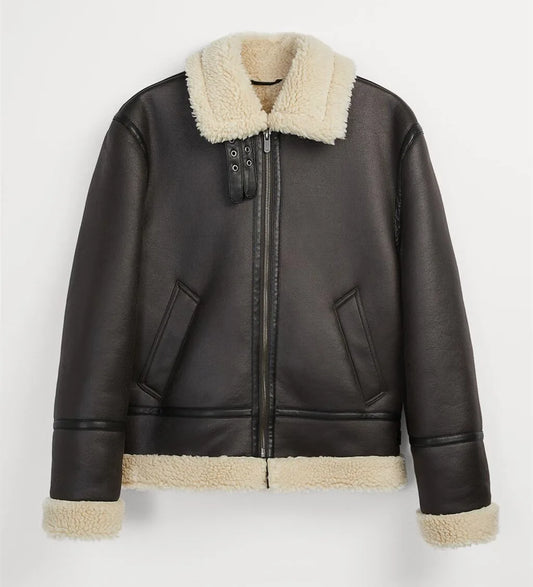Winter Warm Lapel Suede Lambskin Jacket Retro Fur One Zipper Jacket For Men