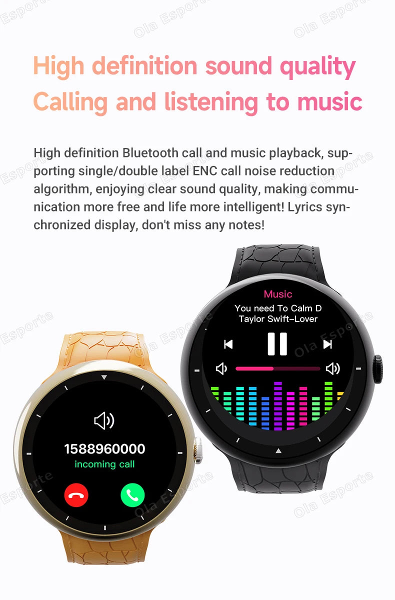 New Smart Watch Women AMOLED Screen Bluetooth Call NFC GPS Tracker Compass Sport Watches Fitness Clock Men Smartwatch Waterproof