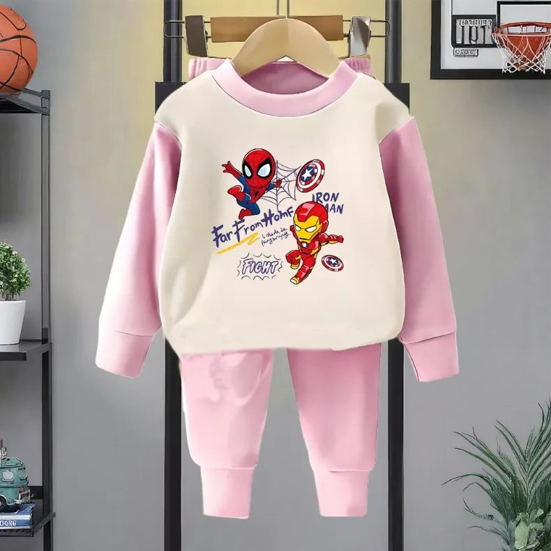 Spring Autumn Children's Clothing Sets Boys Sleepwear Clothes Kids Anime Spiderman Pajamas Set Soft Dralon Iron Man Pijamas New