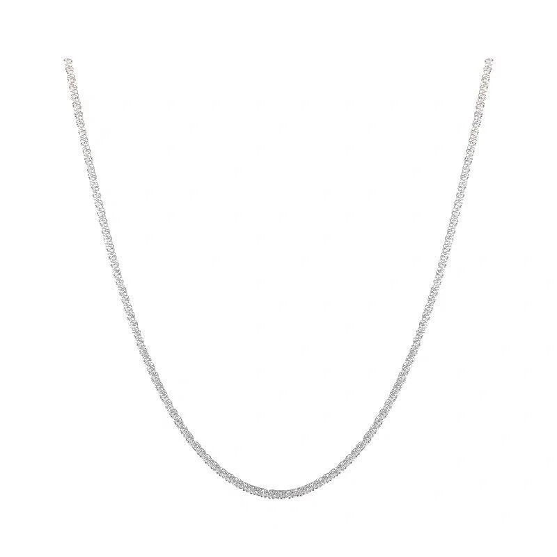 Silver Colour Sparkling Clavicle Chain Choker Necklace For Women Fine Jewelry