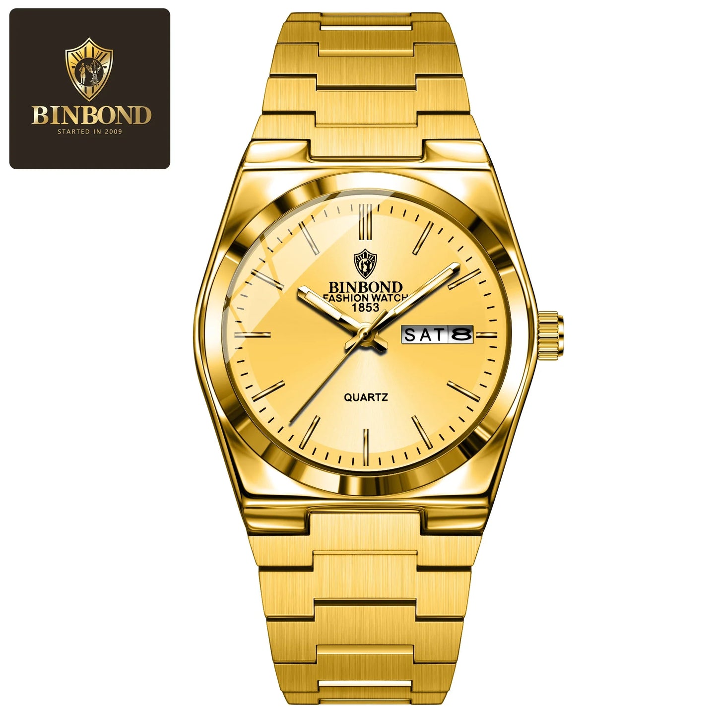 BINBOND 103 Business Women's Quartz Watch Waterproof Double Calendar Night Light Non Mechanical Ultra Thin Women's Quartz Watch
