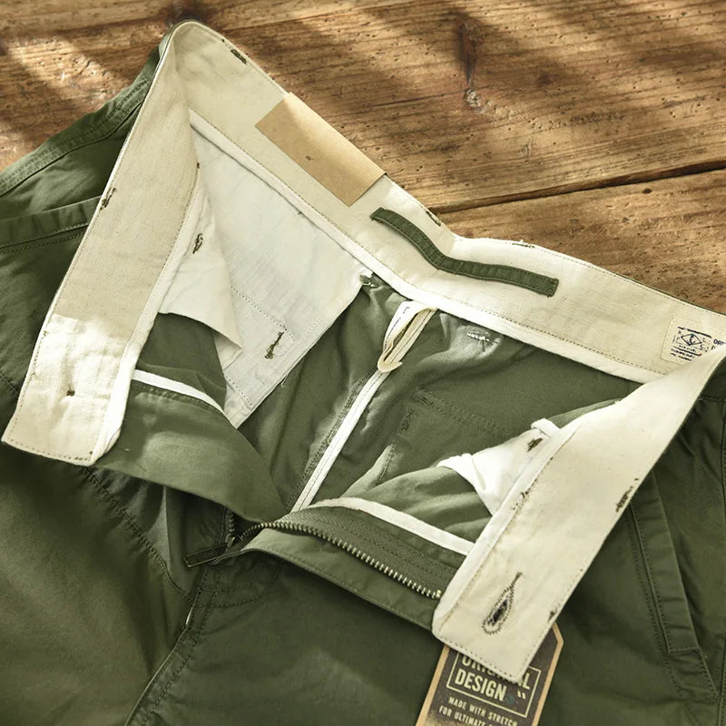 Men's 100% Cotton Multi-pocket Casual Patchwork Pants Daily Comfortable Cargo Pants