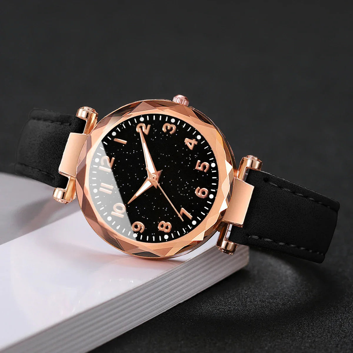 Fashion Arabic Dial Women Quartz Watch Casual Leather Strap Wristwatches for Ladies Clock Reloj Mujer（Without Box）