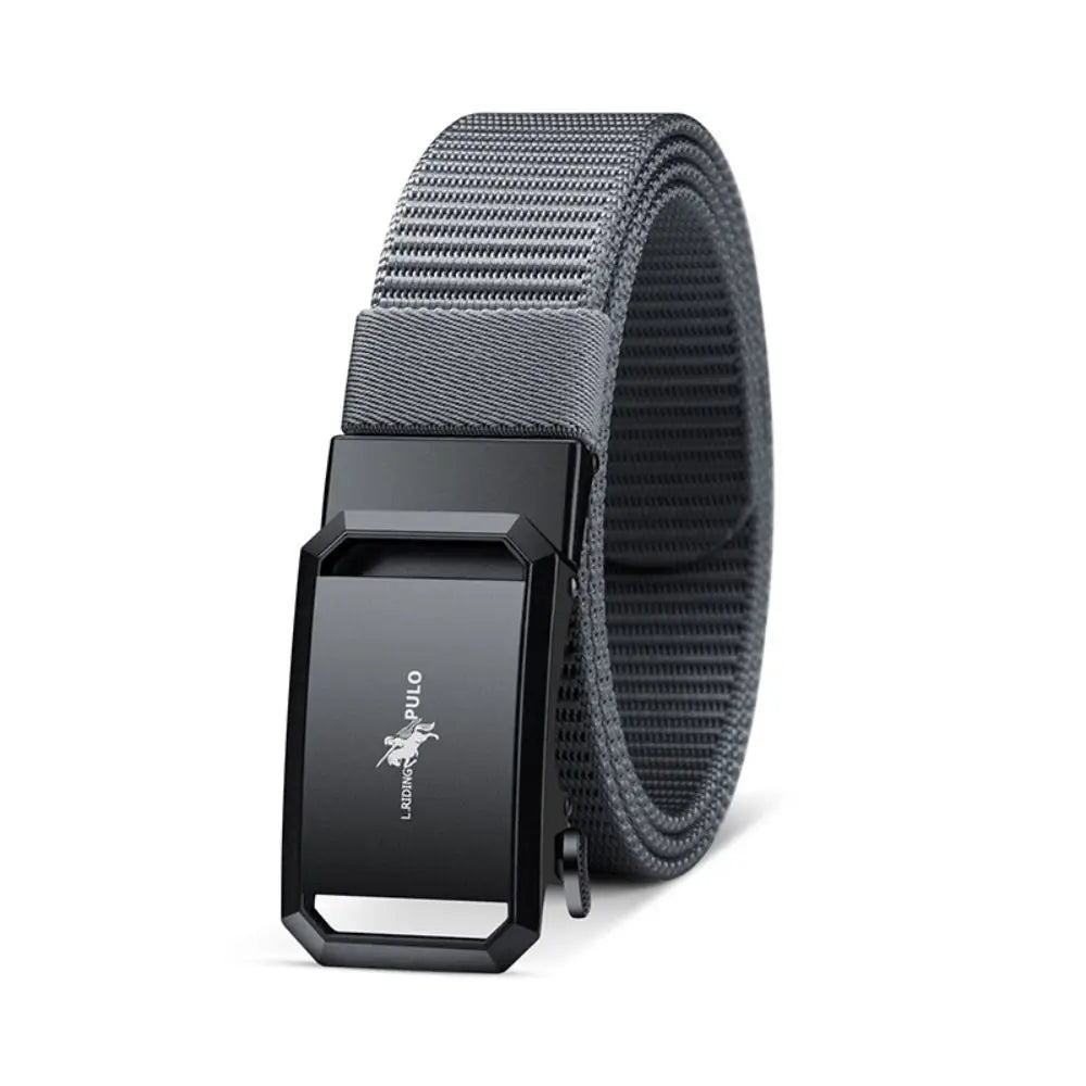 Men Business Belt Luxury Brand Quality Nylon Canvas Belt Black Automatic Buckle Belt Casual Simple Wild Style Trendy Jeans Belt