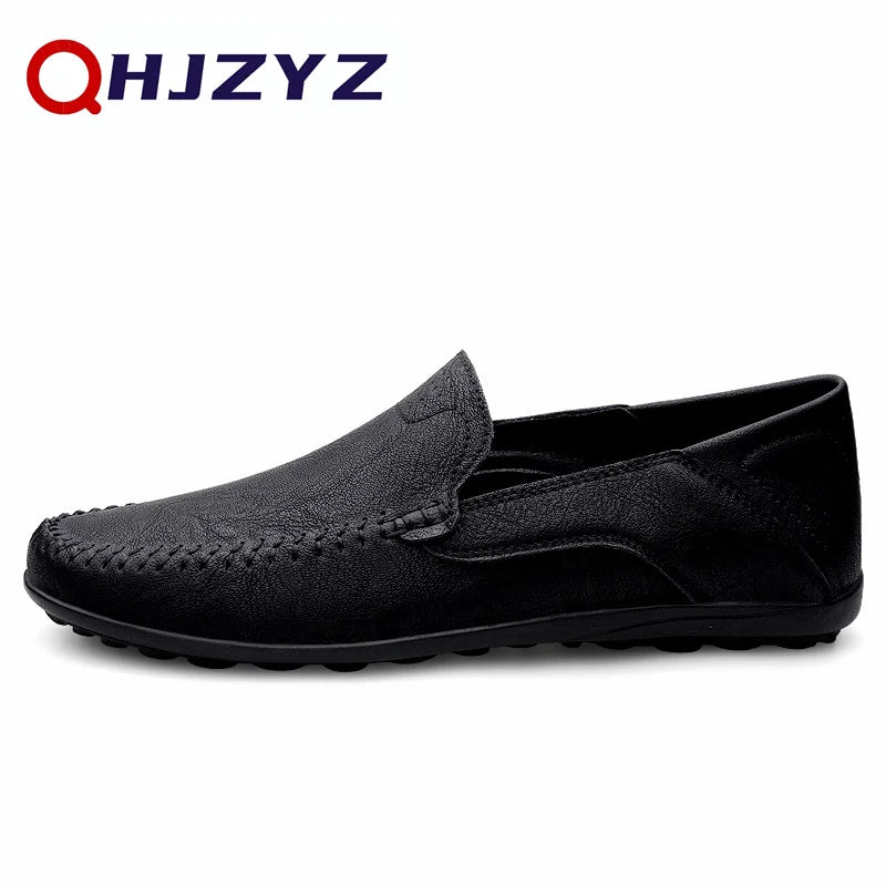 Genuine Leather Men Shoes Casual Formal Mens Loafers Moccasins Luxury Brand Italian Breathable Slip on Male Boat Shoe Size 46 47