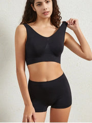 Seamless Bra Set Women Low Waist Underwear Female Tanks Bra Top