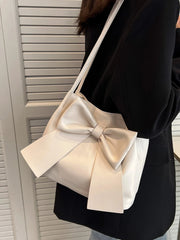 Fashionable Large Capacity Bowknot Shoulder Bag Cute Kawaii Bow Decor Water