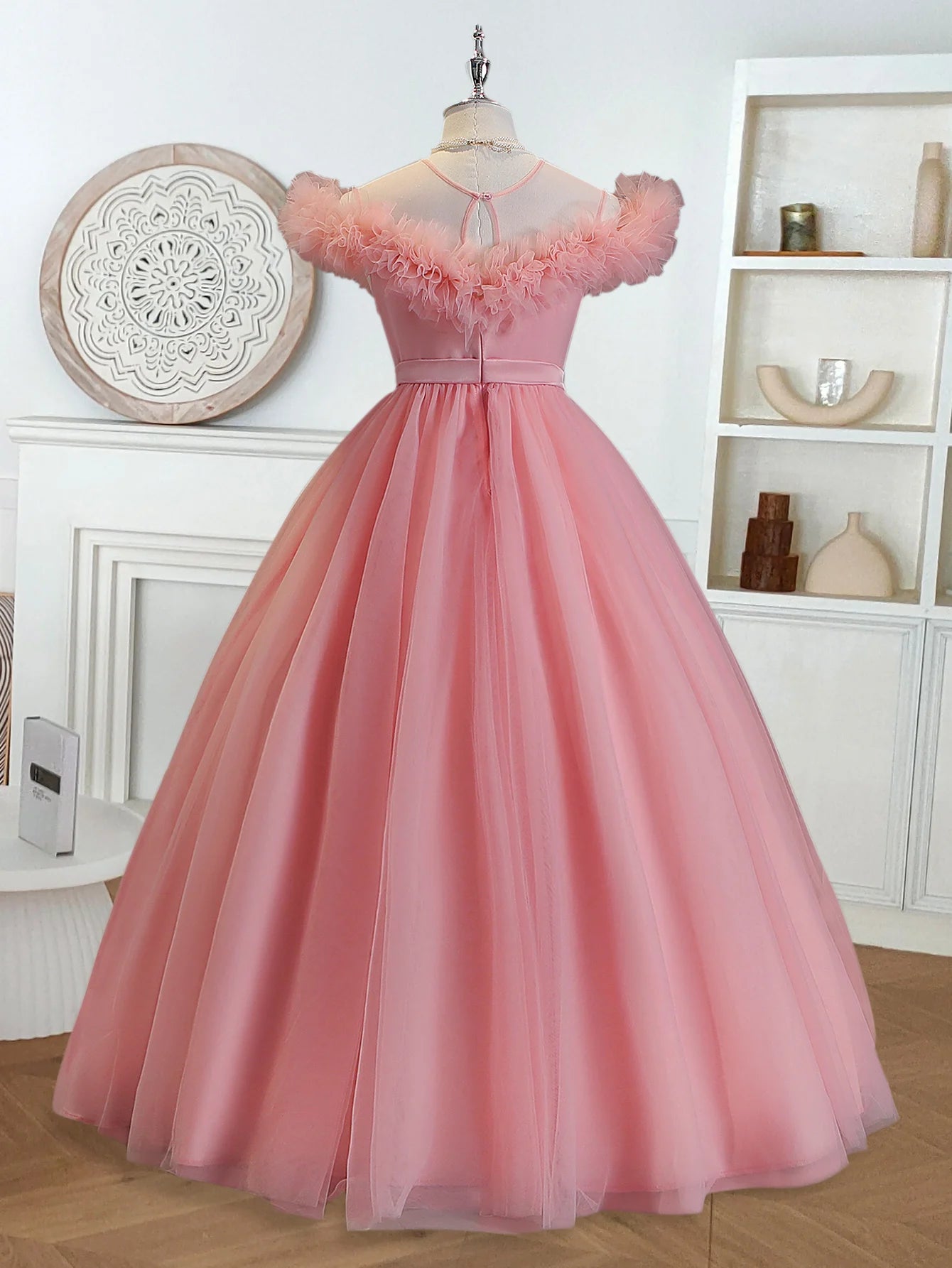 All Seasons Tween Girl Wedding Season Flower Girl Dress  Ruffle Design Elegant Formal Dress For Party And Birthday Kids Clothes