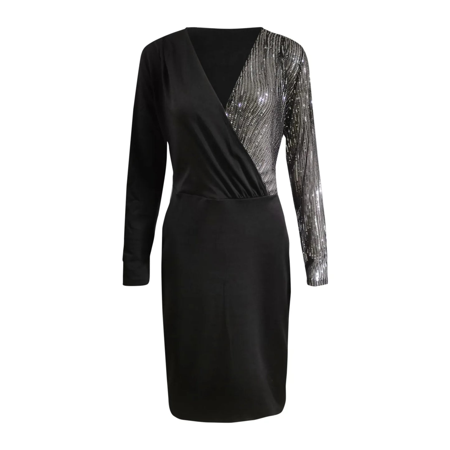 Evening wear Dresses: Women Glitter Dresses For Women Elegant Deep V Neck