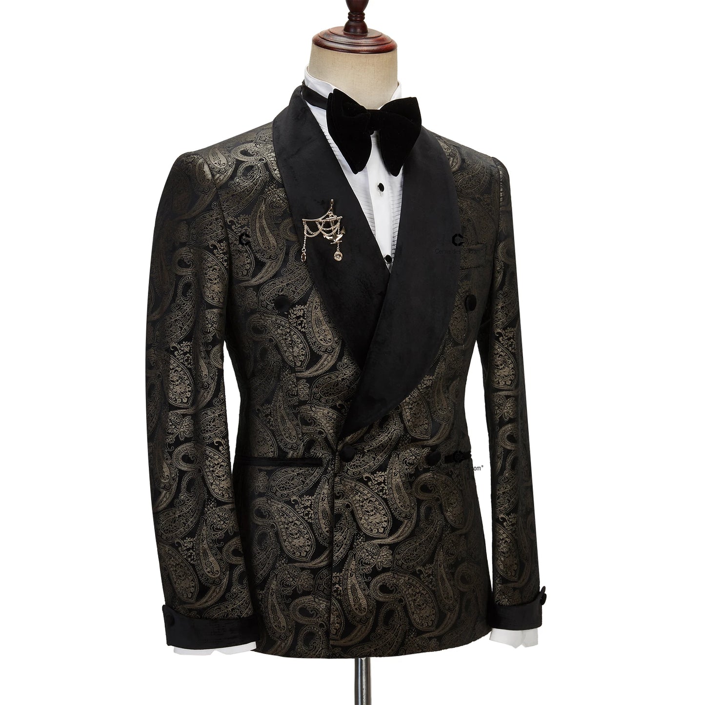 Tuxedo for Mens: Elegant Men's Suit for Wedding Tuxedo Double Breasted Black